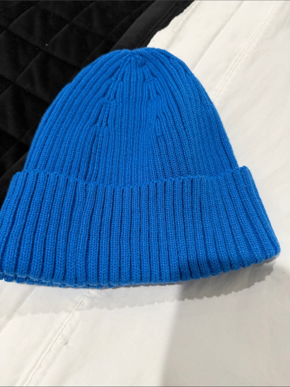 H&M Cobalt Blue Ribbed Fold-Over Beanie